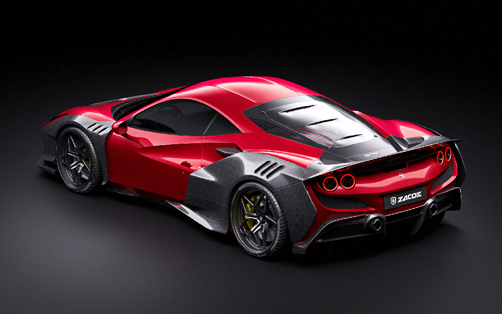 Ferrari F8 Tributo with bodykit by ZACOE